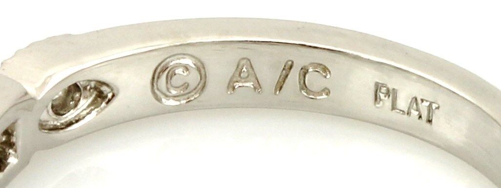 Platinum 0.25ctw princess round diamond milgrain wedding band size 5.5 ring NEW