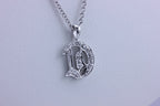 14k white gold round diamond letter D pendant charm new 1.38g 0.5 inch no chain