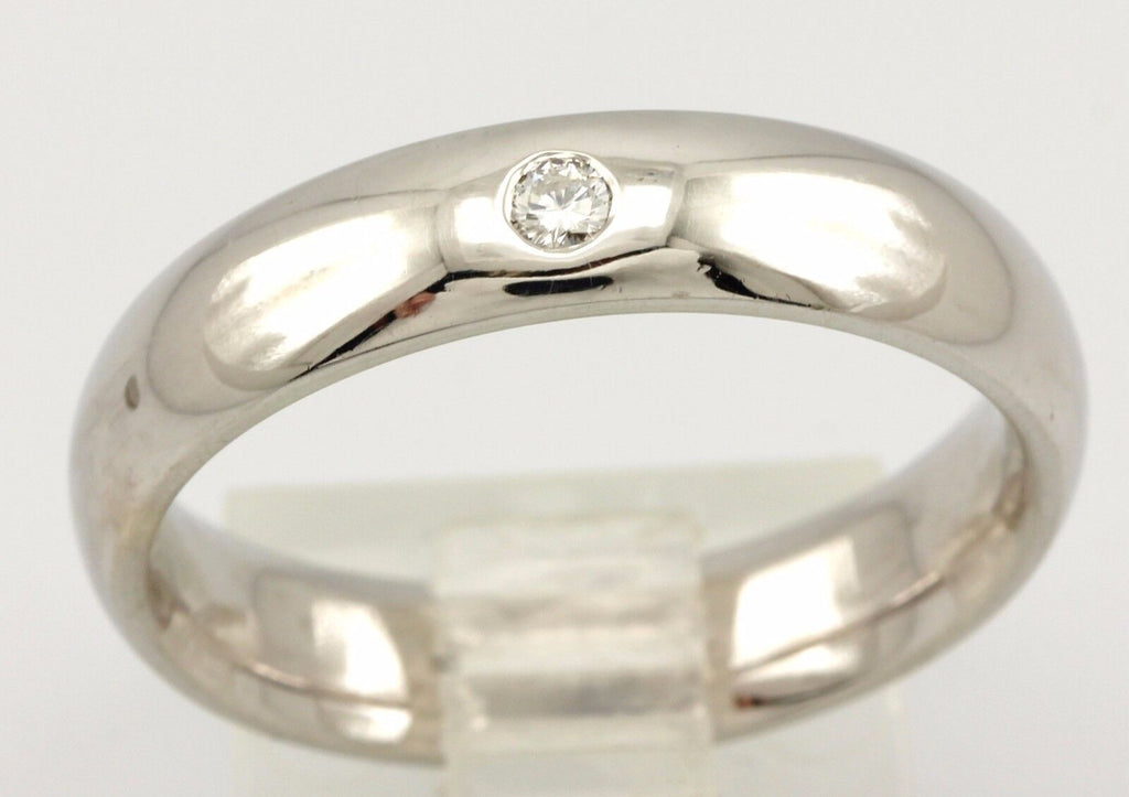 14k white gold round diamond size 9.25 man's 5mm wedding band ring 6.93 g NEW