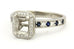 platinum diamond sapphire semimount halo engagement ring size 6.75 5.91g estate