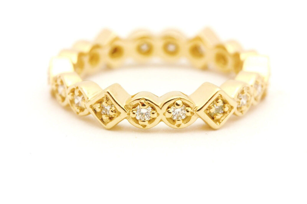 14k yellow gold 0.23ctw diamond wedding band ring size 3 3.7mm 2.52g new