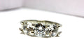 925 sterling silver 3 stone 6mm CZ ring CHINA estate sz 6.25
