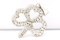 14k white gold 0.30ctw round brilliant diamond shamrock clover pendant 2.7g new