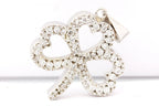 14k white gold 0.30ctw round brilliant diamond shamrock clover pendant 2.7g new