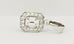 14k white gold 20mm drop halo pendant GIA emerald cut diamond ESTATE 1.15ctw