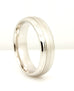 14k white gold wedding band satin center grooved edge 6.5mm size 10 9.52g men's