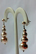 silver drop dangle earrings 2.5 inch graduated hollow beads 3 to12 mm 5.3g stud
