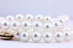 Akoya pearl strand necklace 8mm 18 inch round white 7.5-8m 14k gold clasp estate