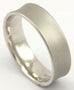 14k white gold concave men's wedding band satin 5.85mm size 8.75 ring NEW 5.42g