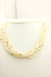 14k yellow gold 16 inch baroque rice pearl necklace bead stations 47.8g vintage