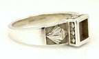 Custom sterling silver platinum man's square ring mount setting size 10.5 9.29g