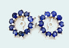 14k white gold 0.80ctw natural blue sapphire 5mm round stud earring jackets new