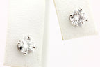 platinum 1.04ctw round brilliant diamond solitaire stud earrings 1.4g