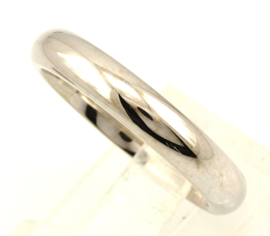 14k white gold Men's 4mm round polished wedding band size 8 ring NEW 5.84 grams