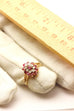 10k yellow gold ruby diamond halo ring split band size 6.75 2.81g vintage estate