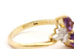 14k yellow gold purple amethyst diamond vintage ring size 6 2.42g estate 0.76ctw