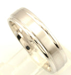 14k white gold Men's 6mm polish edge satin center wedding band sz10 ring 7.58g