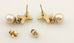 14k yellow gold X 28mm dangle earrings 6.3 - 6.6 mm round cultured pearls estate