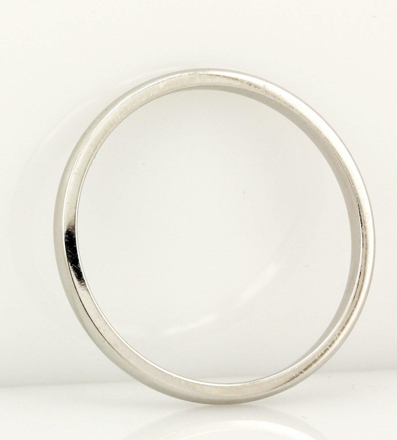 14k white gold 2mm domed size 10.75 wedding band ring NEW 2.28g regular fit