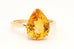 14k yellow gold 4.25ct pear shape golden citrine solitaire ring size 7 3.07g