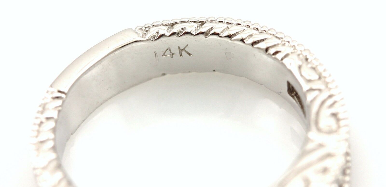 14k white gold engagement ring semi mount princess straight baguette diamonds