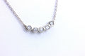 14k white gold 0.29ctw 5 round diamond pendant necklace chain 18 inch 2.4g new