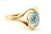 AR 14k yellow gold 5ct 12x9mm oval blue topaz ring size 8 7.8g vintage estate