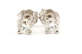 14k white gold 3.9mm 0.45ctw round diamond solitaire stud earrings 0.79g estate