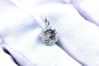 14k white gold 0.32ctw circle halo pendant 5.5mm round center semi mount 1.22g