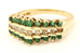 10k yellow gold green emerald diamond band ring size 9.75 4.70g vintage estate