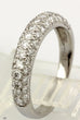 Platinum 0.66ctw round diamond pave wedding band 3.7mm ring size 5.25 NEW 3.67g