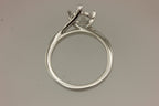 Platinum 1ct 6.5mm round solitaire engagement ring setting criss cross twist NEW