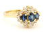 SFS 18k yellow gold 1.50ctw blue sapphire diamond ring vintage size 6.75 4.79g