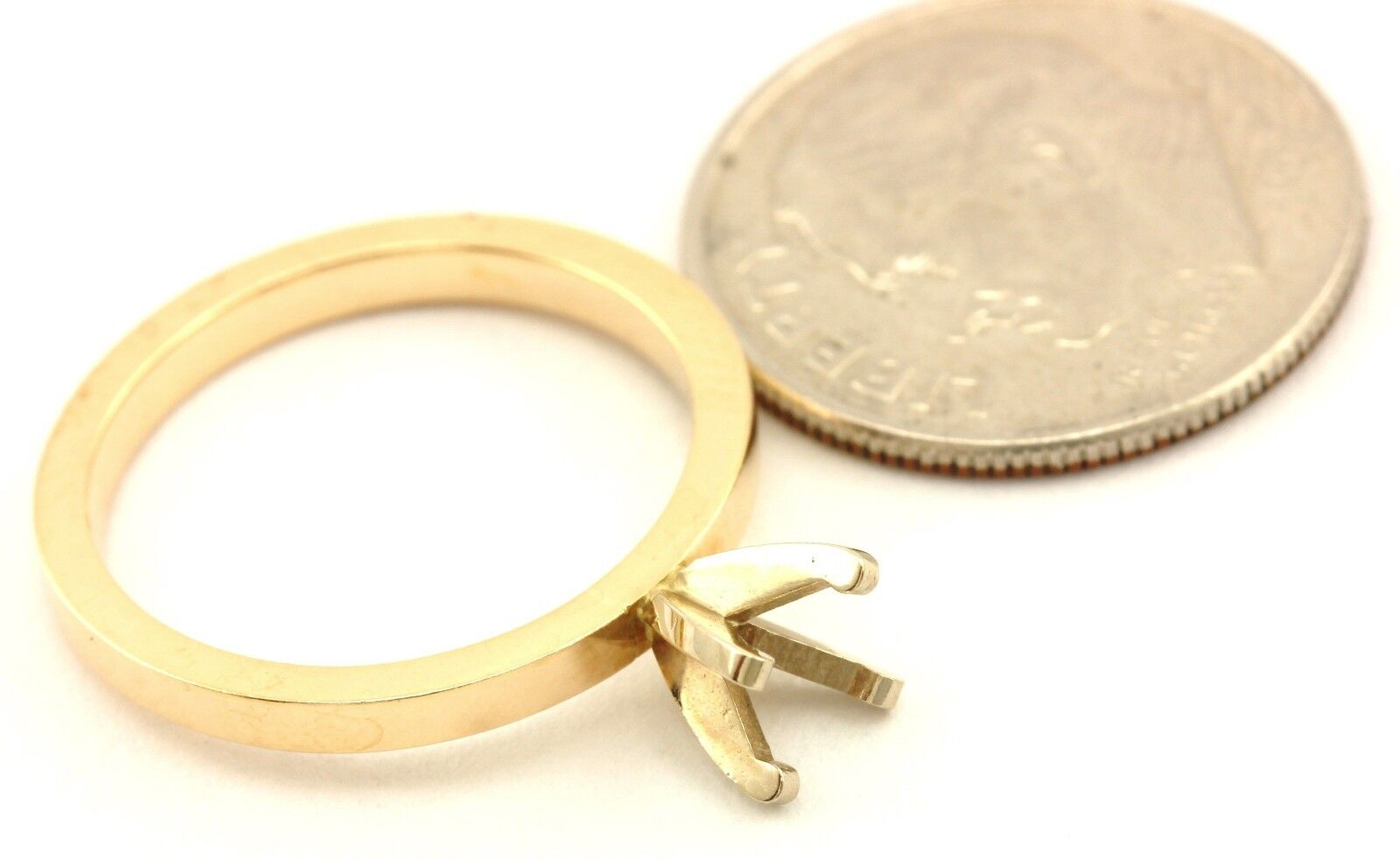 NEW 14k yellow gold 4mm 0.25ct round solitaire engagement ring setting size 4.75