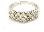 ESTATE 14k white gold 1ct round diamond 3 row wedding ring band 4.48gr sz 7.25