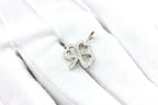 14k white gold 0.30ctw round brilliant diamond shamrock clover pendant 2.7g new