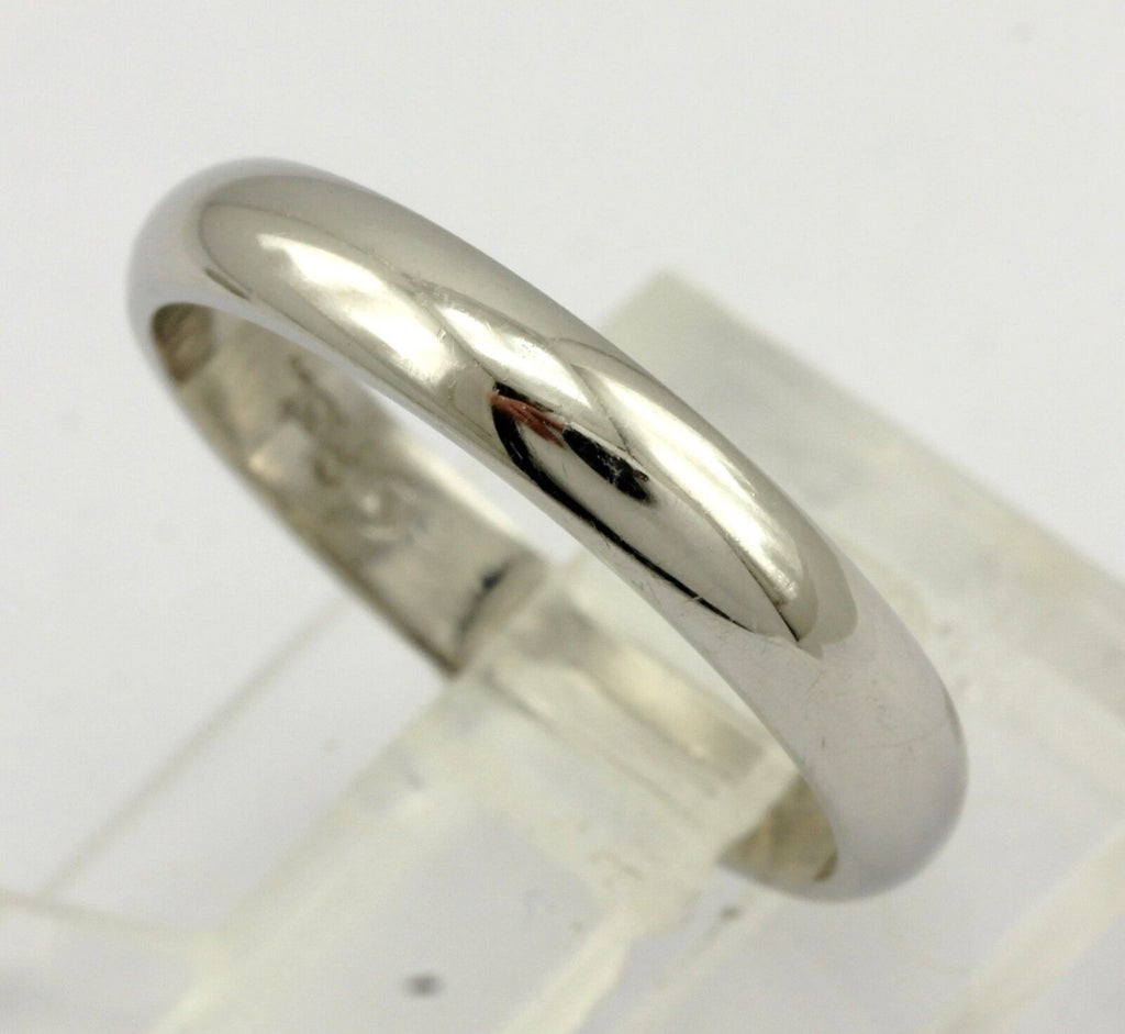 Platinum 3mm low dome high polish wedding band ring size 4.5 NEW 3.37 grams