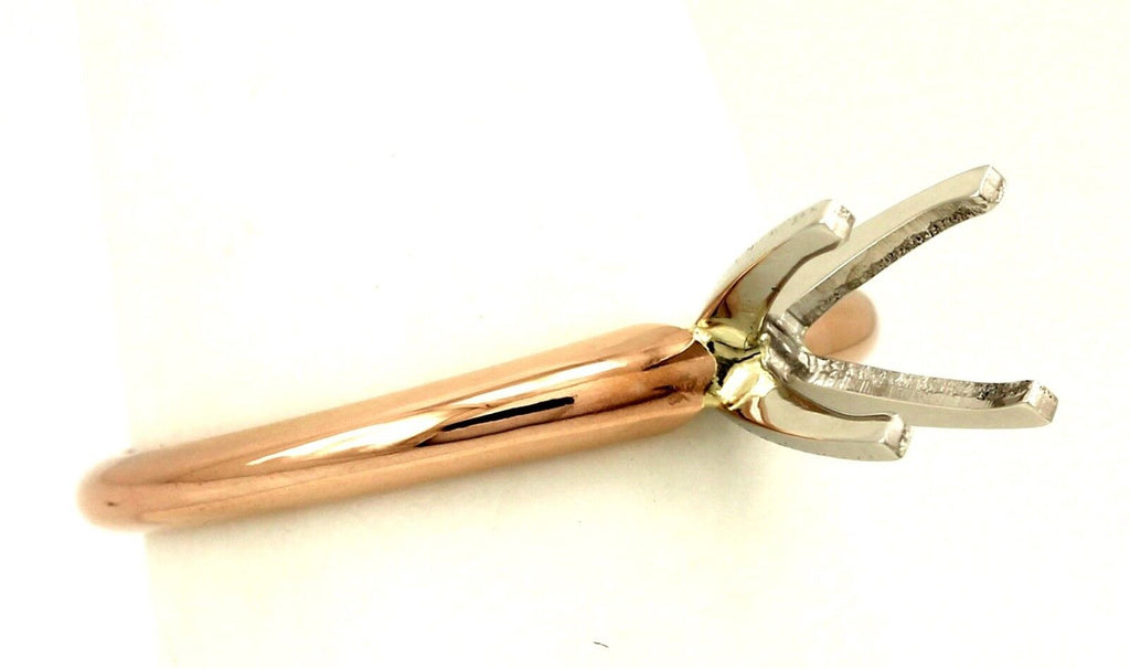 platinum 14k rose gold 6.5mm 1 ct round solitaire engagement ring setting 2.63g
