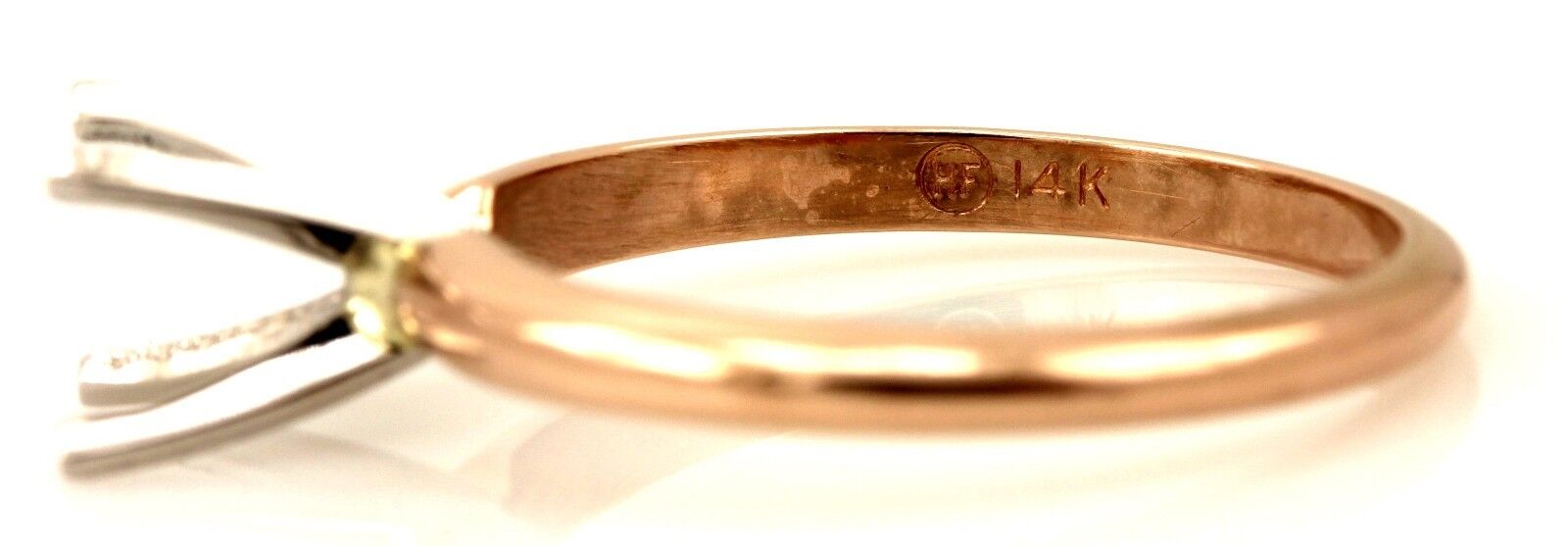 platinum 14k rose gold 6.5mm 1 ct round solitaire engagement ring setting 2.63g