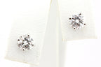 platinum 1.04ctw round brilliant diamond solitaire stud earrings 1.4g