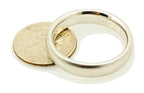 14k white gold Men's 5mm size 10 satin finish domed wedding band ring 8.16g NEW