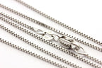 14k white gold box link 20 inch 0.9mm 2.32g chain necklace lobster clasp new