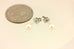 14k white gold 4-4.5mm white round cultured pearl stud earrings NEW