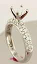 14k white gold 1ct 6.5mm round engagement ring semimount .65ctw diamond band