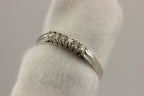 14k white gold .12ctw 6 round diamond 4 prong set wedding band ring sz 6.25 NEW