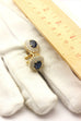 14k yellow gold 3ctw blue sapphire 1ctw diamond halo earrings 5.99g vintage