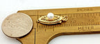 14k yellow gold 13x5mm marquise filigree fish hook 4mm pearl clasp new 0.65g