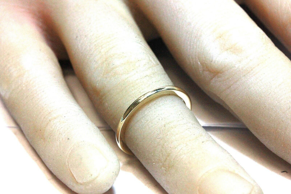 14k yellow gold 1.45mmx1.75mm wedding band ring size 6 1.82g new