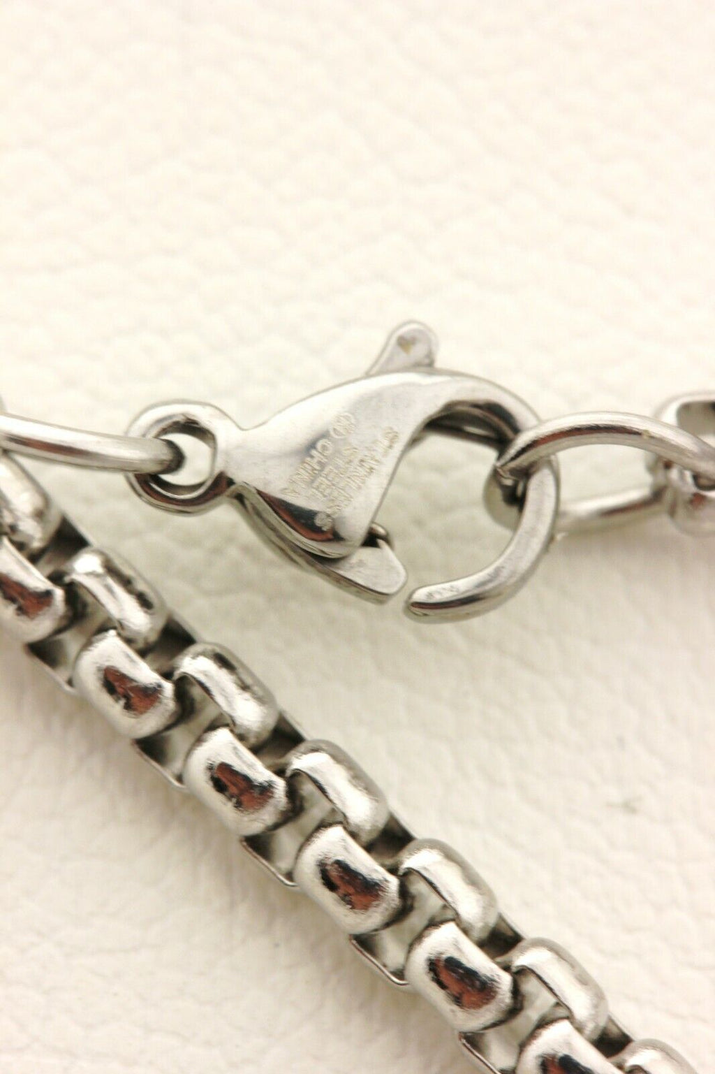 silver 0.30ctw diamond cross pendant 23 inch steel box chain lobster vintage