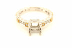 18k white pink rose gold two tone 6mm square semi mount engagement ring NEW
